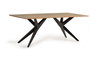 Mesa de Comedor Industrial Giner y Colomer en Madera de Acacia con Base Negra 200x100cm